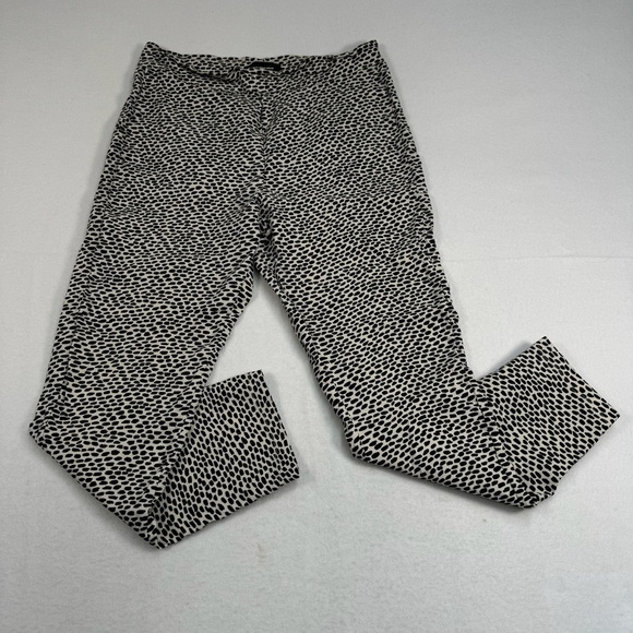 Who What Wear Pull On Stretch Skinny Pants Womens Size 14 Cream Black Dot Print - Picture 1 of 12